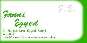 fanni egyed business card